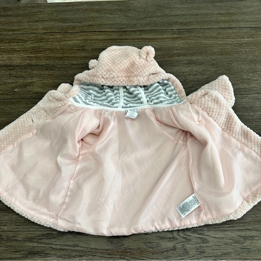 Tahari Faux Fur Hooded Jacket - Pink - 3-6 Months